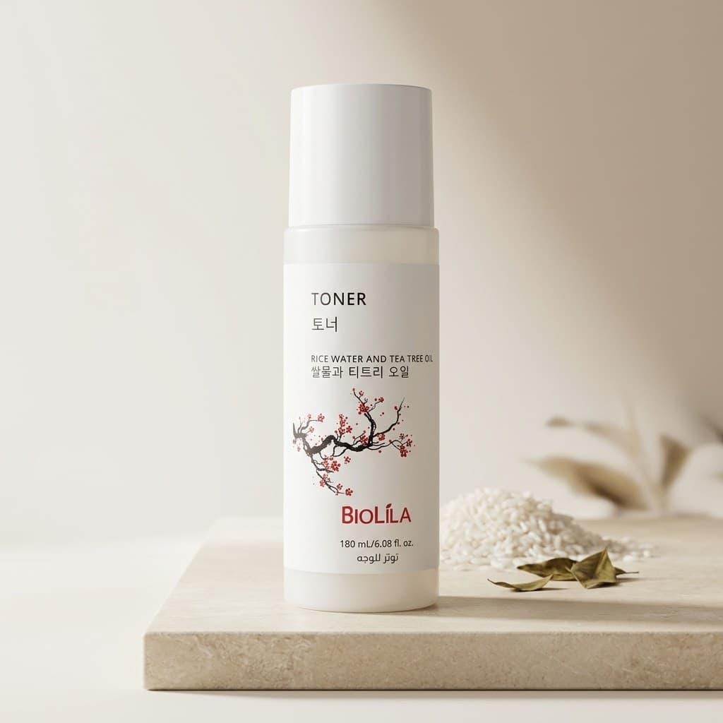 Toner Visage Eau de Riz et Huile d'Arbre à Thé - Biolila (180 ml)